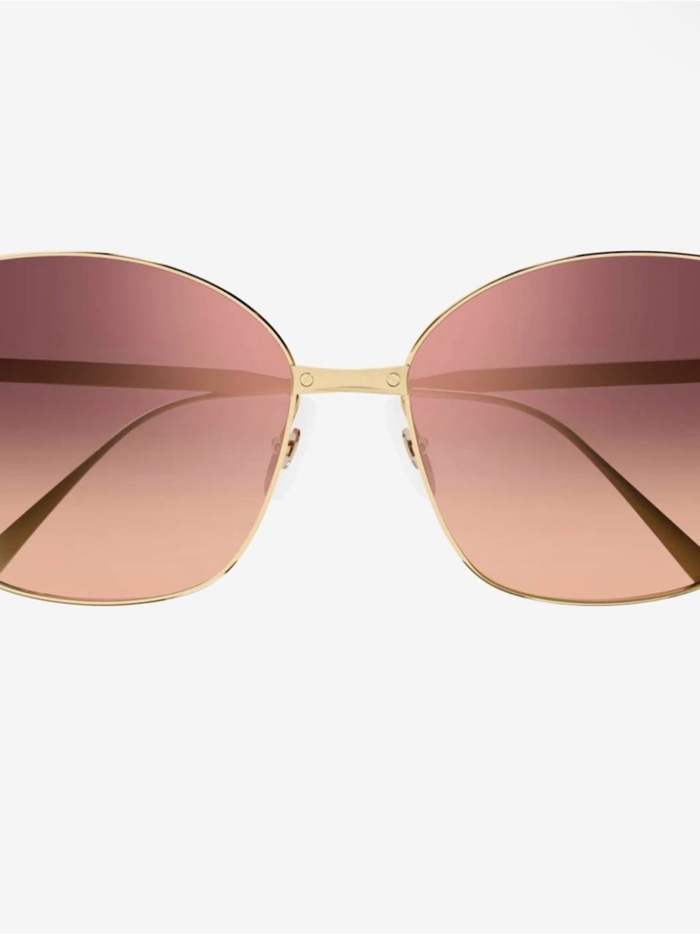 Cartier CT0328S 001 Gold Sunglasses Brown Gradient Lens Authentic Made in France